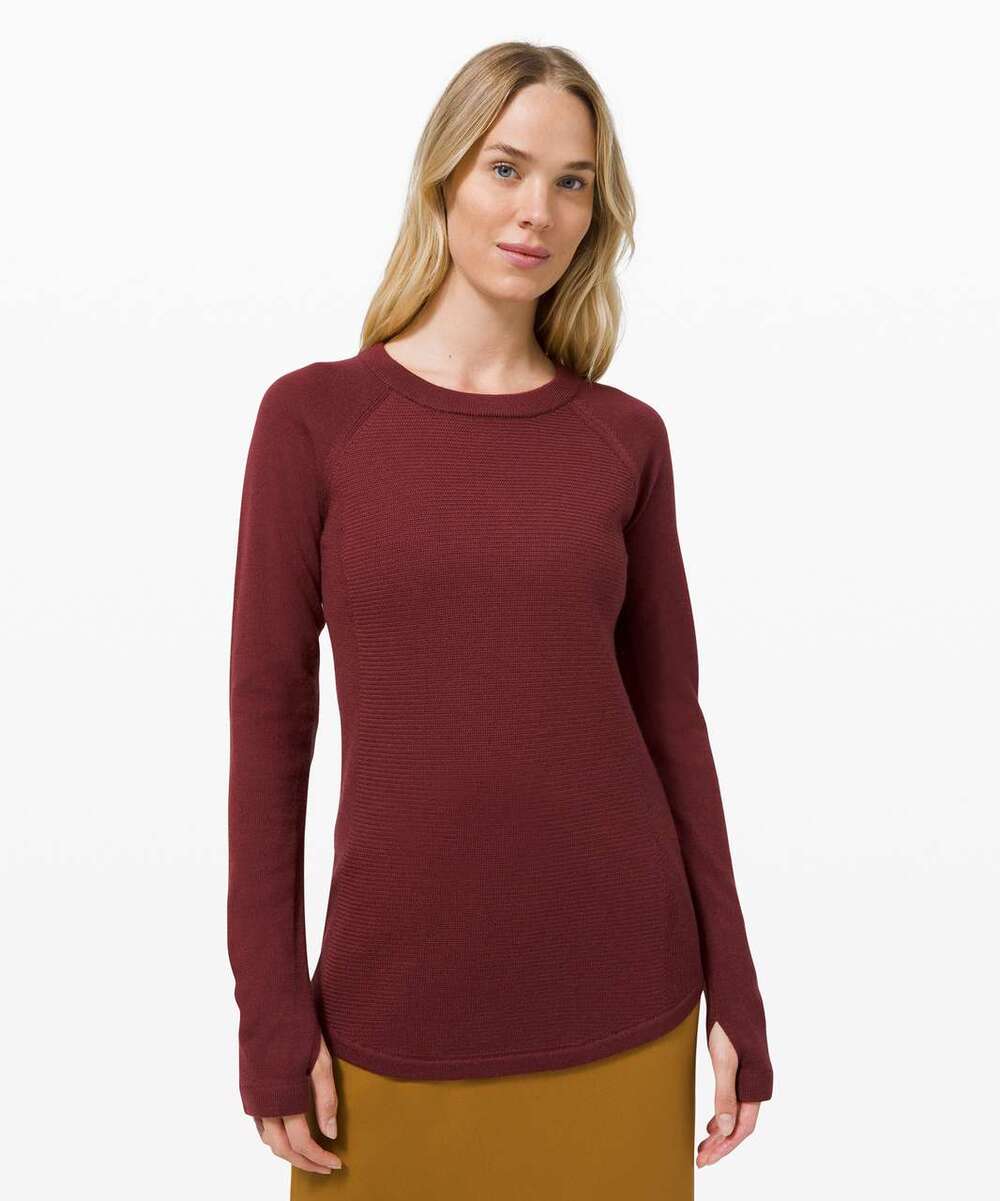 Lululemon Sit in Lotus Sweater Size XS Merino Wool Crewneck Pullover